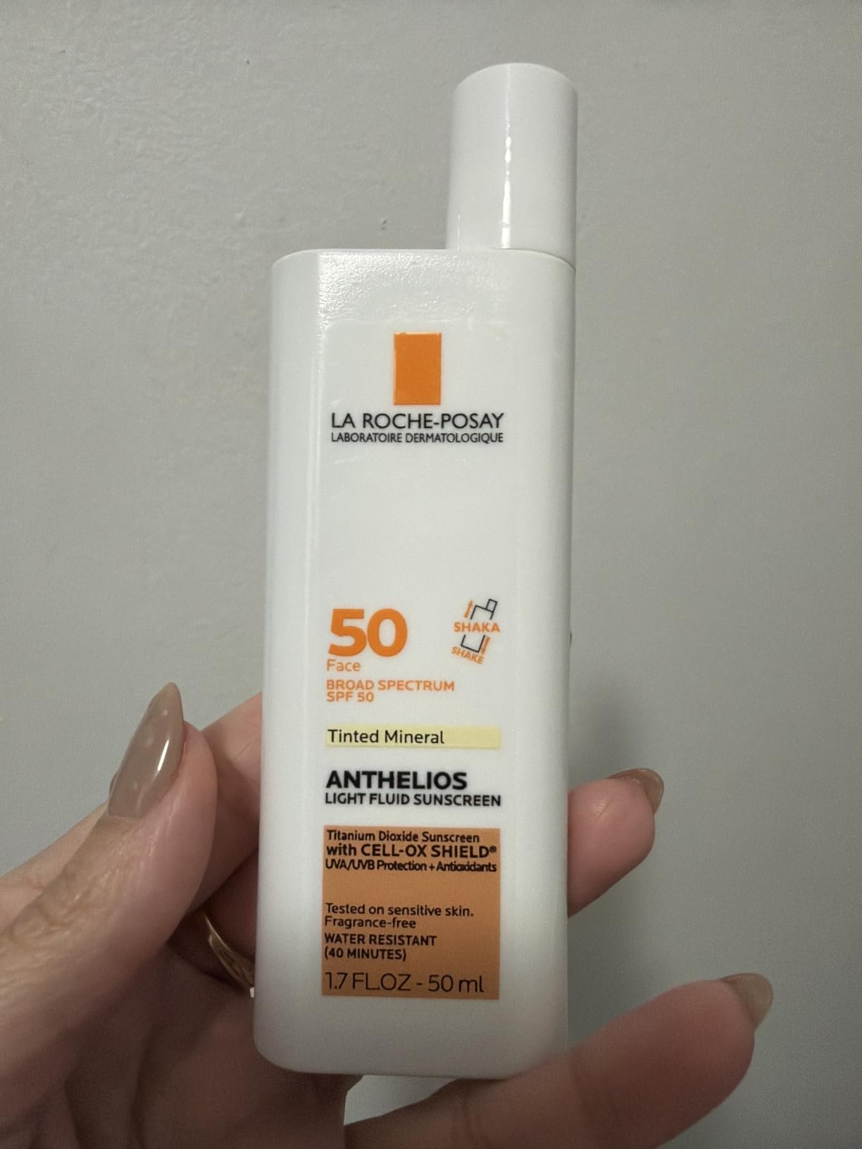 La Roche-Posay Anthelios Tinted Mineral Light Fluid Sunscreen SPF 50 bottle