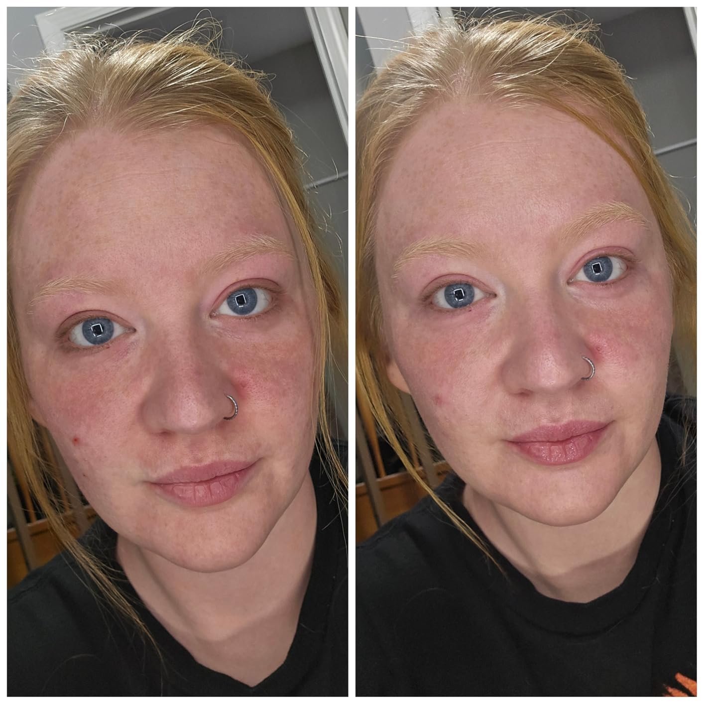 Supplied side-by-side face image associated with CeraVe Hydrating Mineral Sheer Tint