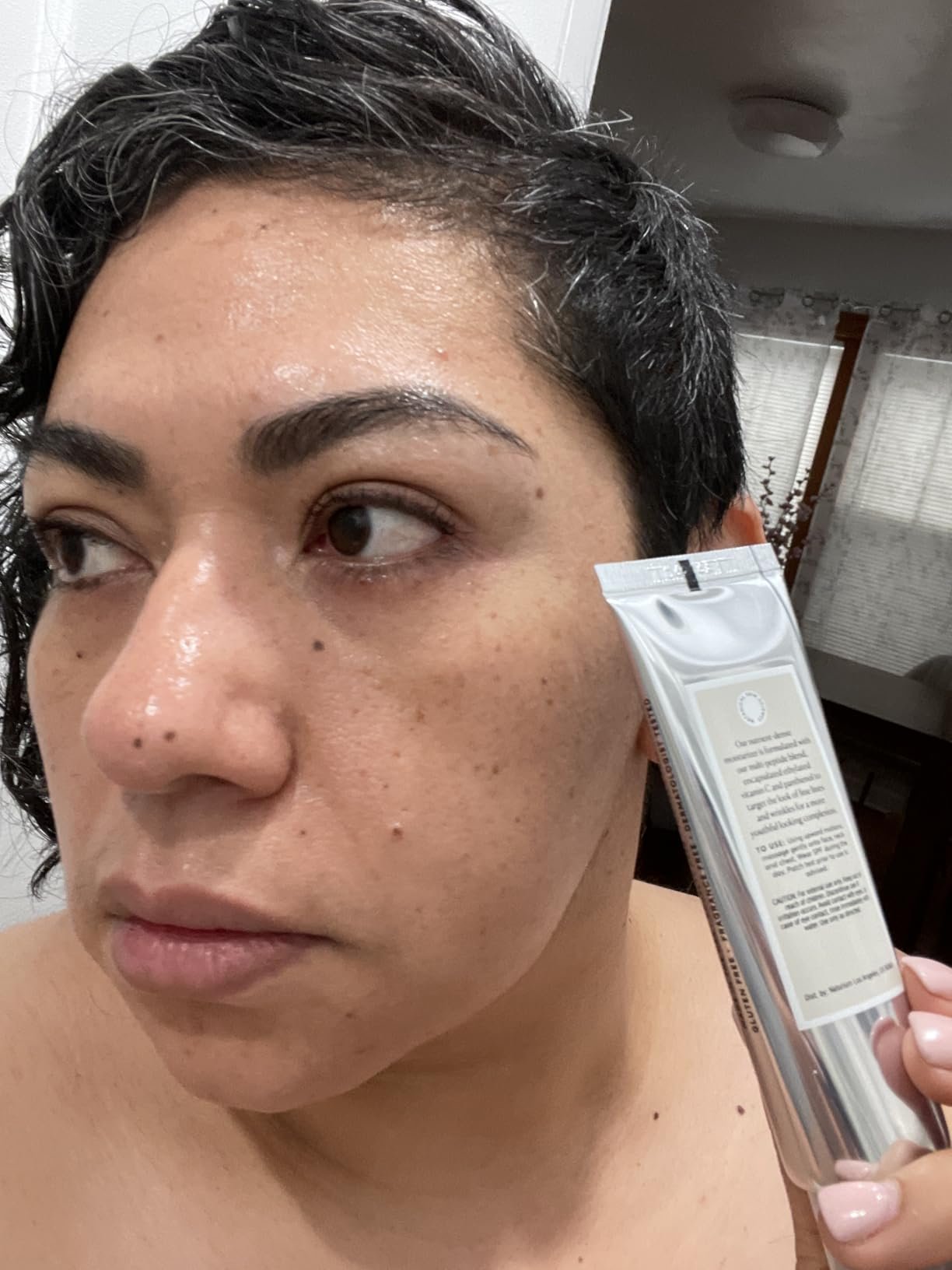 Supplied routine photo with Naturium Multi-Peptide Moisturizer tube