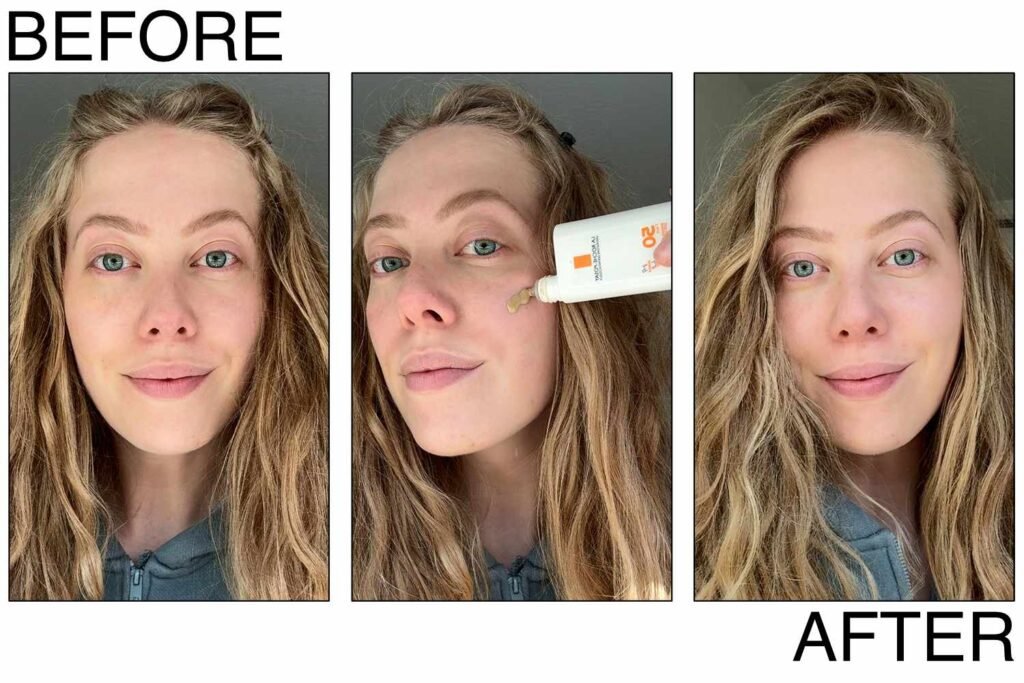 byr la roche posay anthelios mineral tinted sunscreen before after sarah stephens 05 7c8614131d544179aaaaccf21b87bbf3